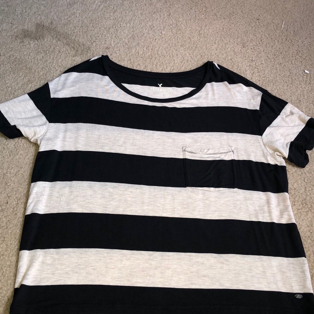 Short sleeve striped top